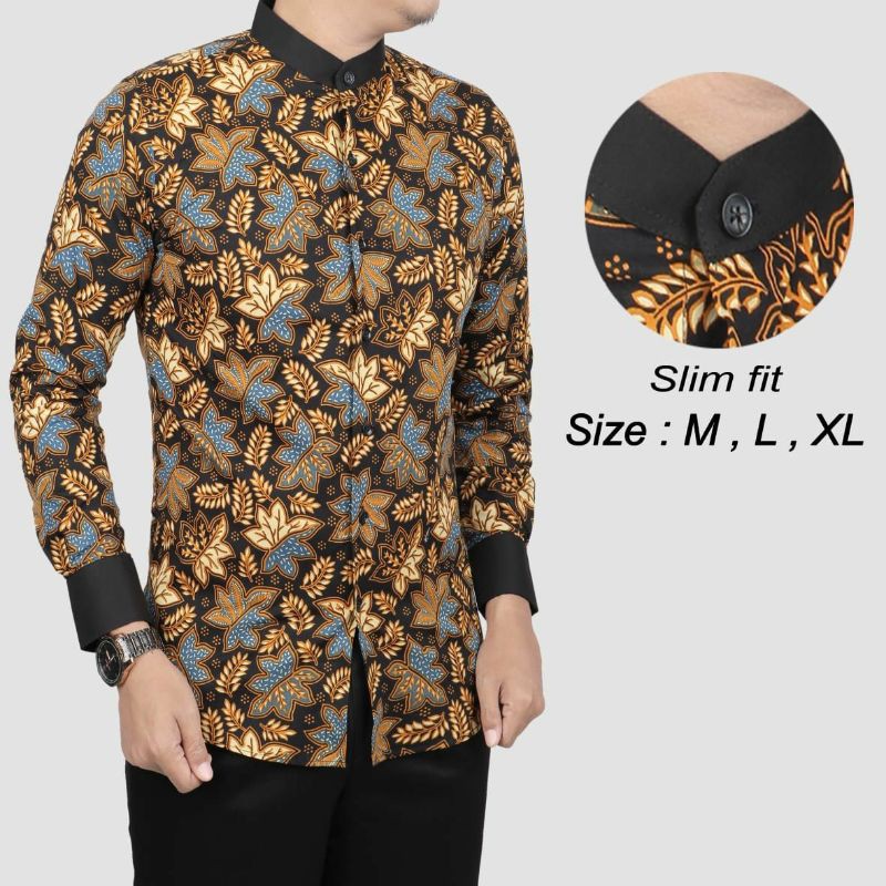 BAJU KEMEJA BATIK SLIM FIT LENGAN PANJANG COLIN DION CD 07