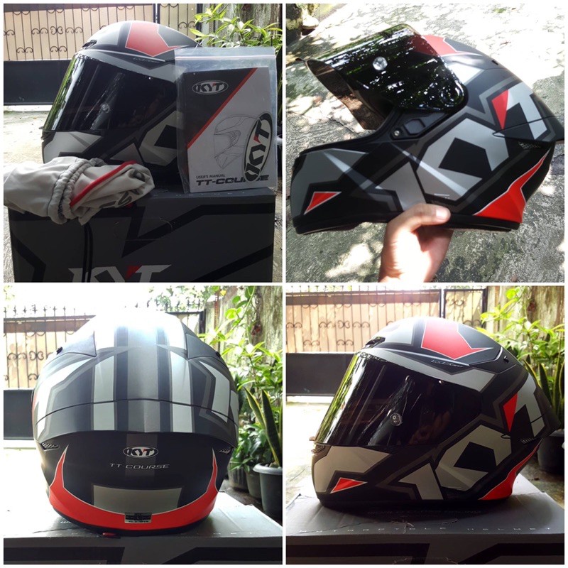 Helm KYT TT Course Electron Red [ Bekas Baru ]