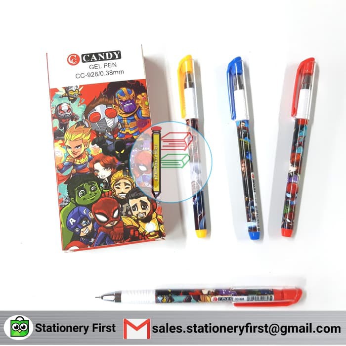 

Gel Pen Fancy Karakter Superhero Avenger Spiderman Ironman Hulk CC-928