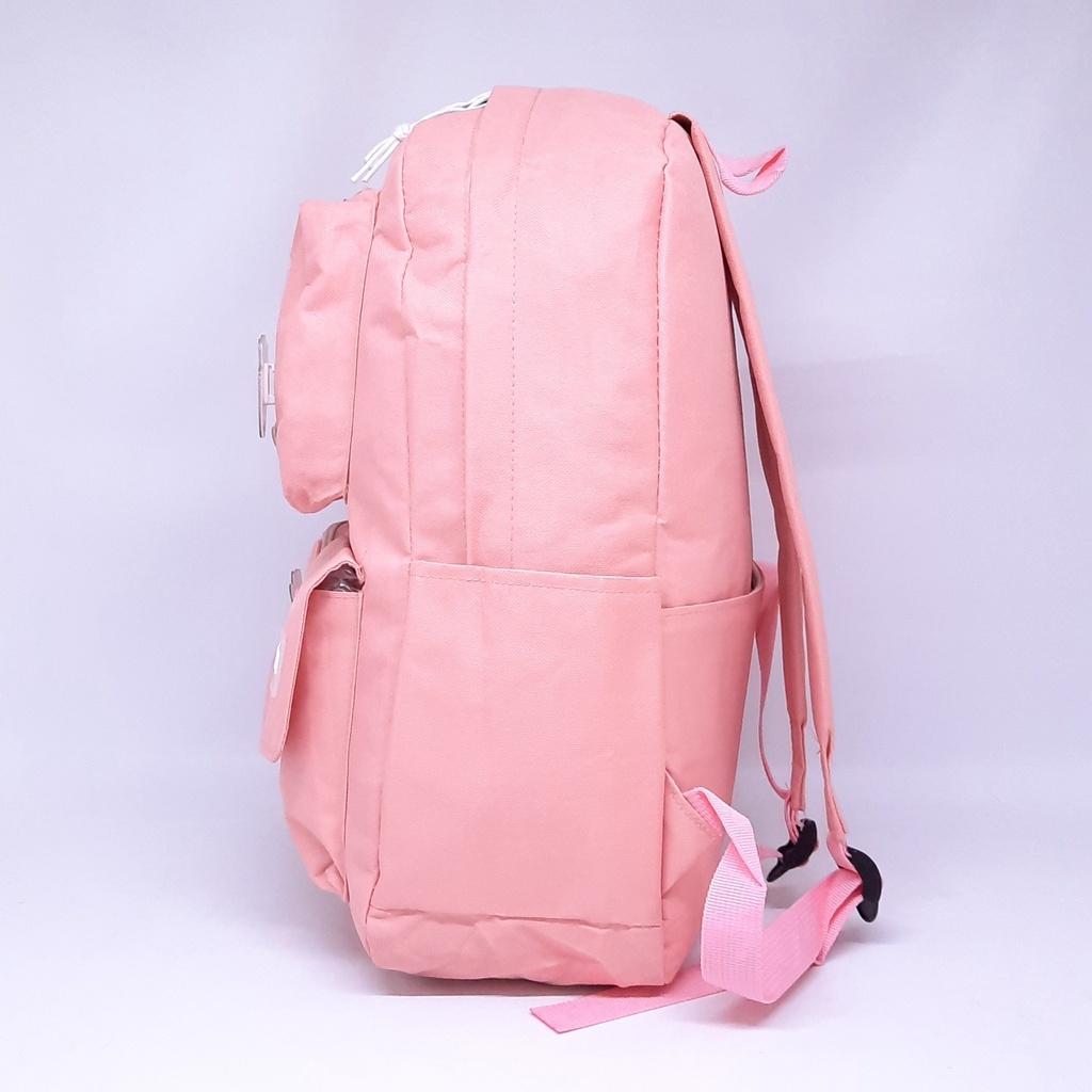 SET 5 STYLISH KOREAN BAGPACK FREE BONEKA / TAS Fashion KOREA KEKINIAN HADIAH BROSS STICKER 5in1 / RANSEL IMPORT REMAJA WANITA + TAS KECIL KOTAK PENSIL / TAS SD SMP SMA KULIAH PEREMPUAN / TAS SEKOLAH KOREA / CUTE SCHOOL BAG / TAS ESTETIK LUCU / WATERPROOF