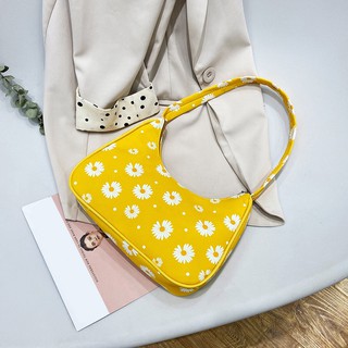 Clarins Tas Handbag Bahu Tote Casual Motif Bunga Daisy Clarins Tas Handbag Bahu Tote Casual Motif Bunga Daisy