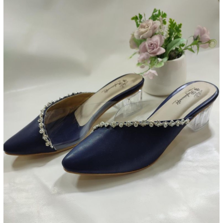 sepatu rafaizoutfit amoura navy tinggi 5cm.kaca