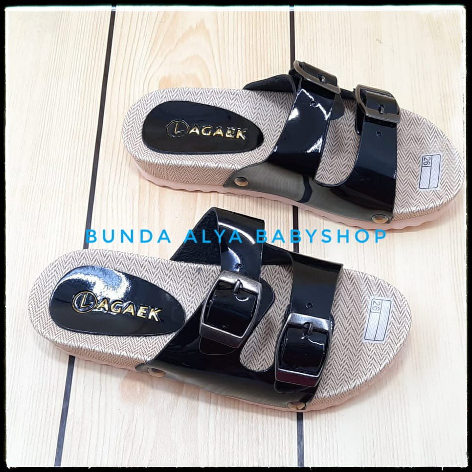 Sandal Anak Perempuan Usia 4 5 6 7 Tahun Size 26 - 32 Alas Karet - Sendal Anak Cewek Tali HITAM Alas Karet Anti Licin