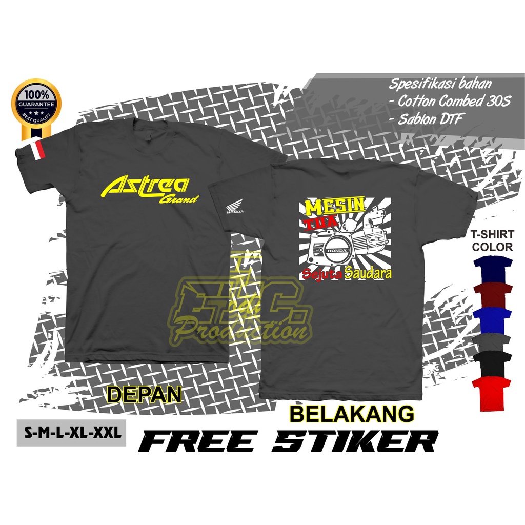 Kaos Motor Honda Astrea Grand Mesin Tua | Tshirt Motor Astrea Grand Menolak Punah | Atasan Pria Atsa