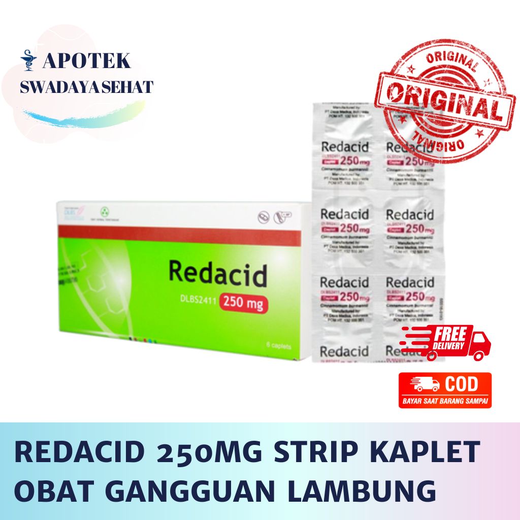 REDACID 250MG Strip Kaplet - Obat Penyakit Maag Asam Lambung Mual Kembung