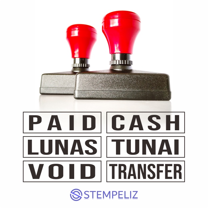 

Stempel Paid, Lunas, Void, Cash, Tunai, Transfer, dll