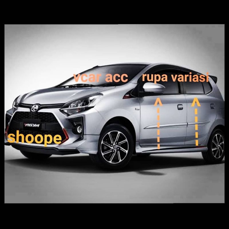 Lis list kaca samping pintu window liner mobil toyota agya dan daihatsu ayla / wigo stenlis