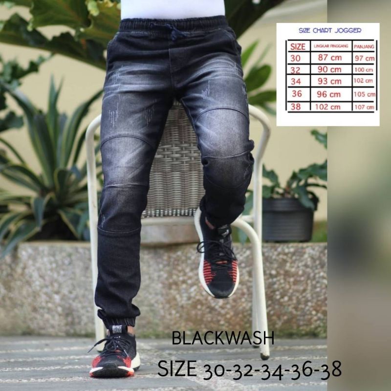 Celana Pria Jogger Jeans Strech Softjeans Bigsize Jumbo