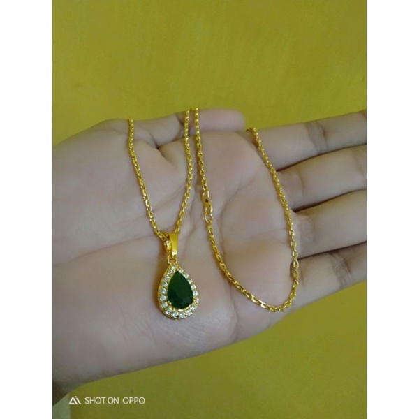 kalung nori medan pjg45cm liontin permata sepuhan ems24k bisa di sepuh kembali bila kusam