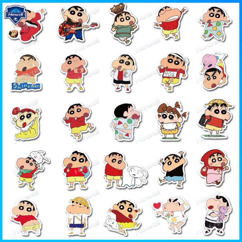 Stiker Crayon Shin-chan Tahan Air Untuk Helm Motor