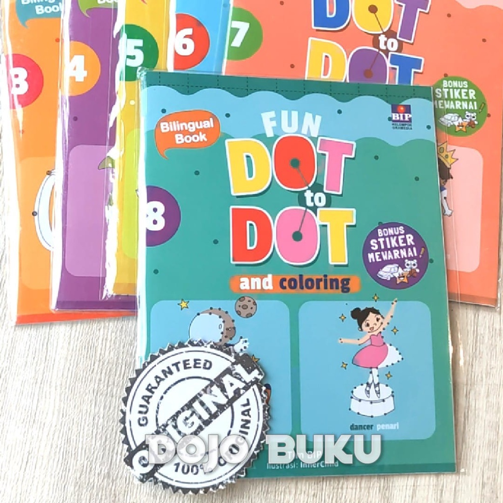 Buku Seri Fun Dot To Dot &amp; Coloring - Bonus Stiker Mewarnai BIP