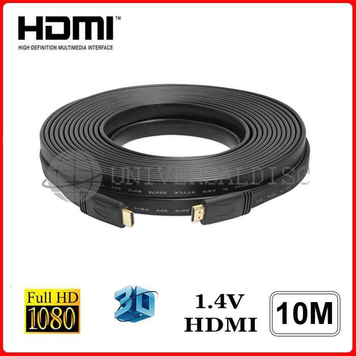 Kabel HDMI 10M Flat Male-Male Ver. 1.4