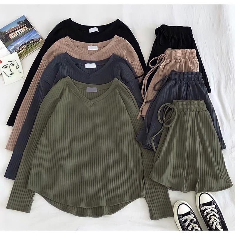 Setelan Wanita Viral Kekinian Sonia Set Baju Olahraga Pakaian Olahraga Cewe Baju Atasan Lengan Panja