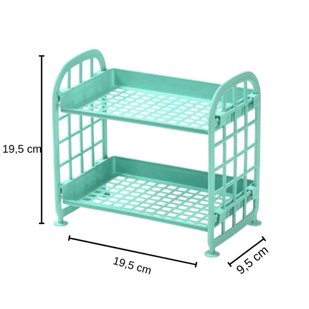 Rak Susun Plastik 2 Tingkat - Rak Susun Mini Portable