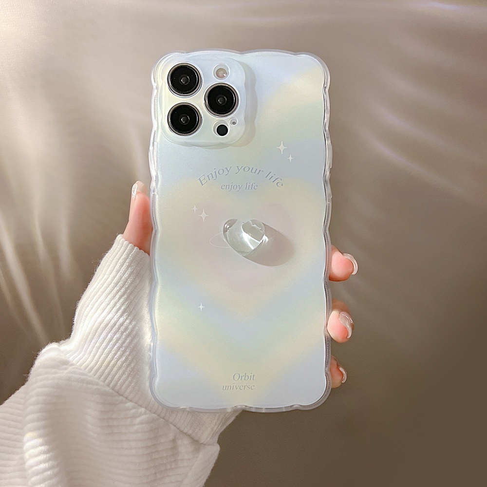 Soft Case Silikon Transparan Motif Hati 3D Untuk Iphone 11 8 7 Plus SE2 XS XR 12 13 Mini PRO MAX