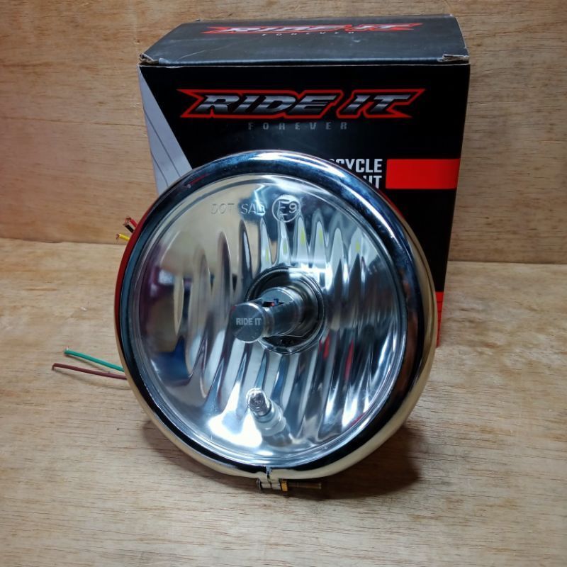 Lampu Depan CB GL MEGAPRO TIGER set reflektor jute kaca bening