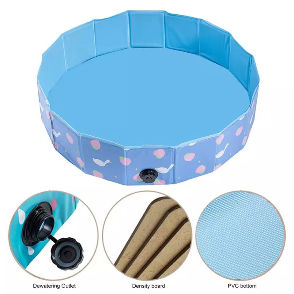 Folding Pool 120CM Folding Mat Size Large Kolam Renang Sedang Ukuran 120CM Kolam Renang Anak Kolam Mainan Portable Folding Mat Pool Kolam Lipat Anak Kolam Tanpa Pompa