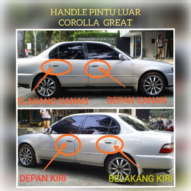 Handle pintu luar corolla great 1992 1995 per pc