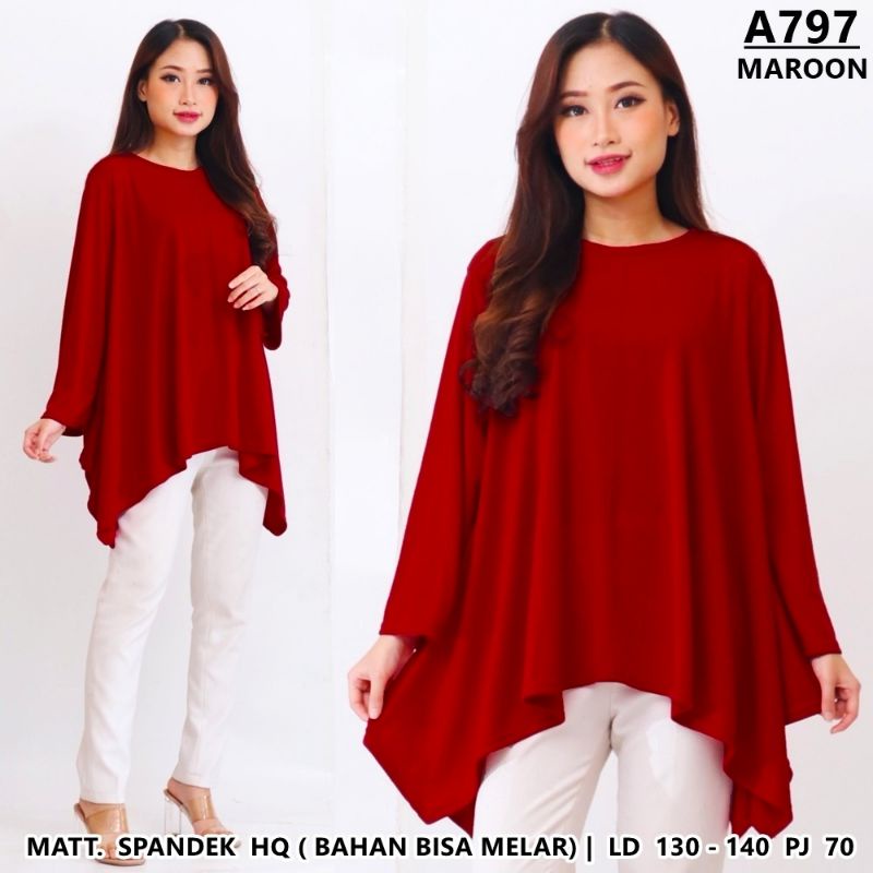 Baju Atasan Wanita Cantik Model Blouse Jumbo Trendy Modis Kualitas Import Harga Murah CL8617EKA