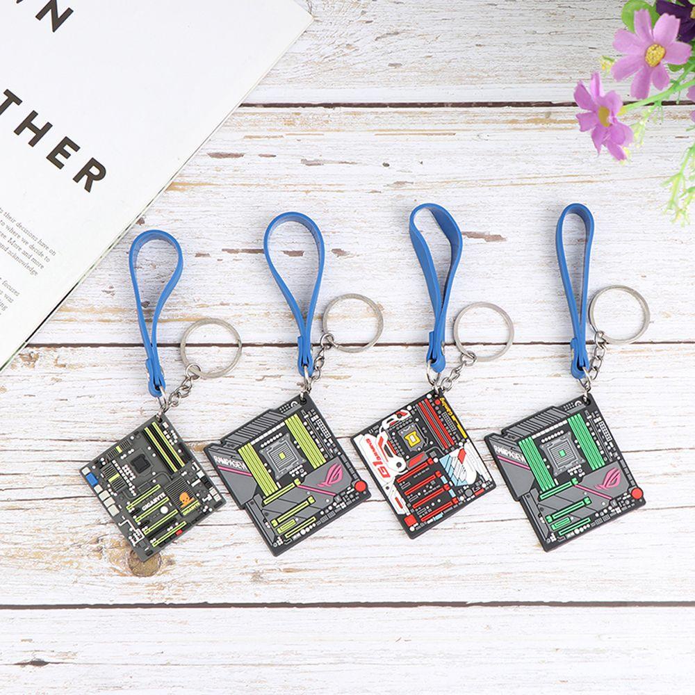 QUINTON Motherboard Model Gantungan Kunci Mobil Man Gift Ornament Gift Geek Gift DIY Gantungan Kunci Mobil Girl Decoration Key Holder Key Chain Gantungan Kunci Motherboard