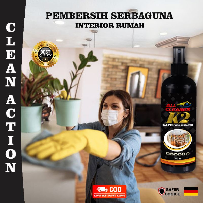 PEMBERSIH INTERIOR RUMAH DAN PERABOTAN/MOBIL - SERBAGUNA  250ml ORIGINAL K2