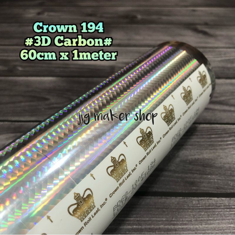 hologram hot stamping foil lure dan metal jig - USA/ CROWN ORIGINAL- motif 3D Carbon - lebar 64cm