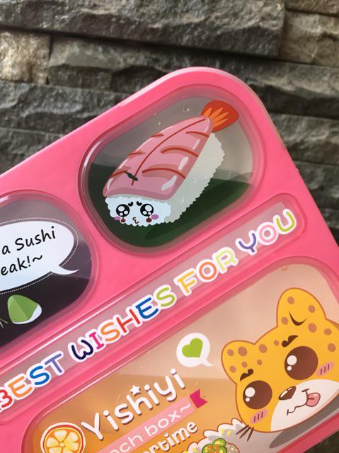 Lunch Box Yooyee Grid Sekat 6 Karakter / Tempat Makan Yooyee Anti Tumpah