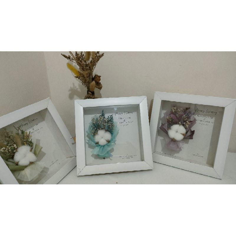 Scrap frame pigora 3D 20x20, best seller dried flower in frame 3D