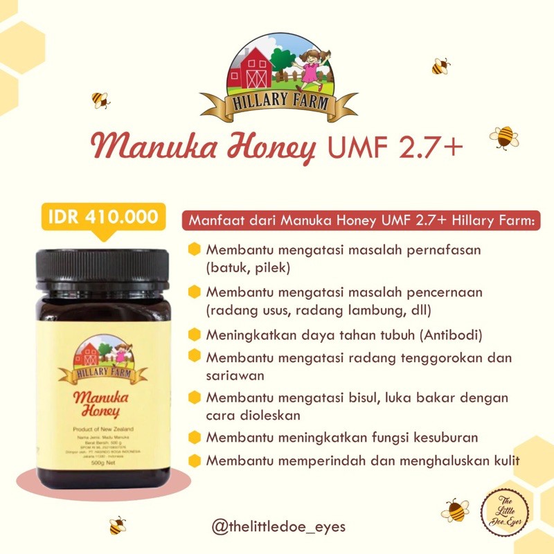 [READY] Manuka Honey UMF 3+ / Manuka Blend / Longan Honey Hillary Thai / Hillary Farm