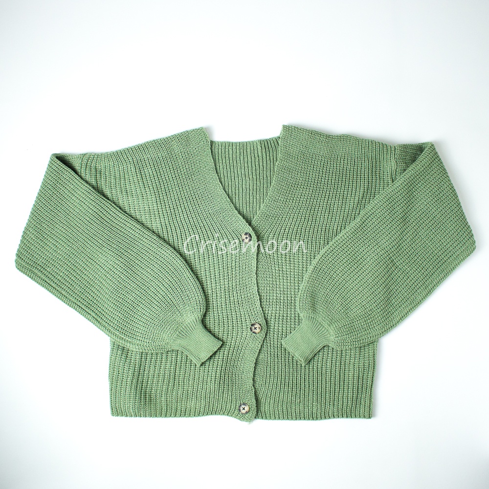 Vina Knitted Cardigan Rajut Kancing Tangan Balon