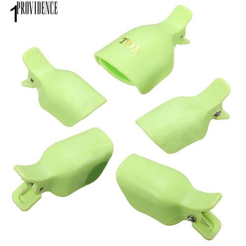 [Bayar Di Tempat] 5 Pcs Kuku Rendam Off Klip Caps Nail Art Tips Polandia UV Gel Clamp Remover Wrap