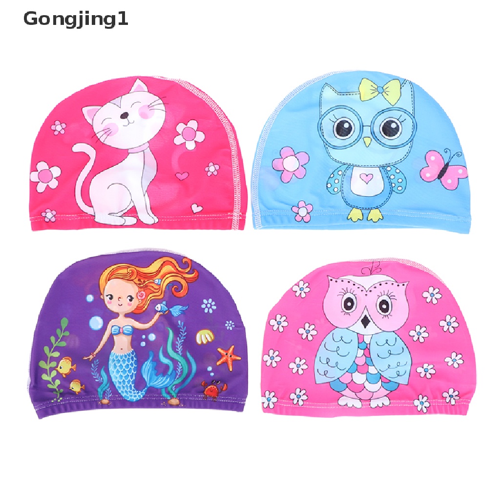 Gongjing1 Topi Renang Anak Laki-Laki / Perempuan 2-5 Tahun Motif Kartun