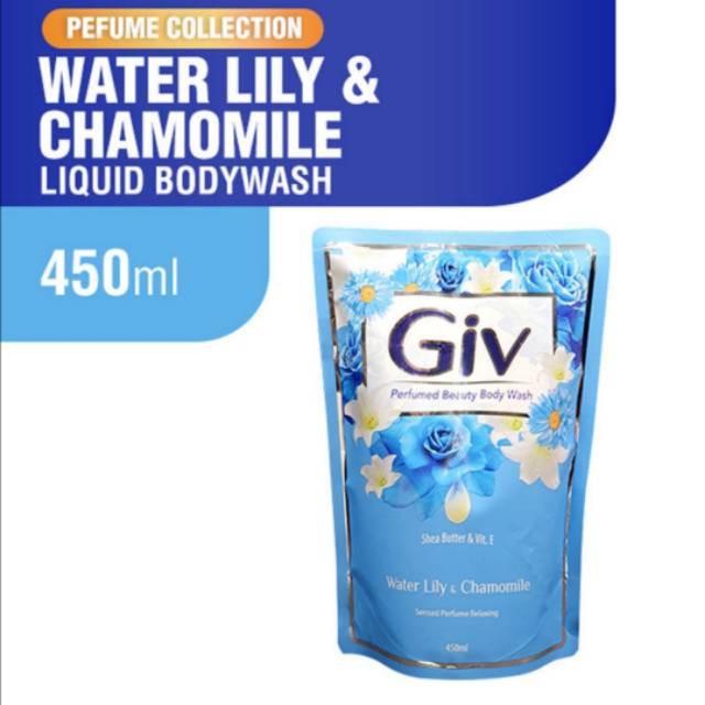 Giv Body Wash Water Lily & Chamomile Refill 450ml - Sabun Mandi Cair