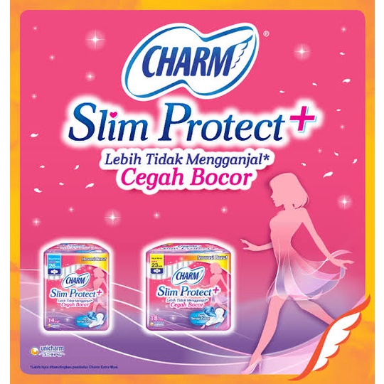 Charm Slim Protection Wing 23cm 18pads - Pembalut Cegah Bocor