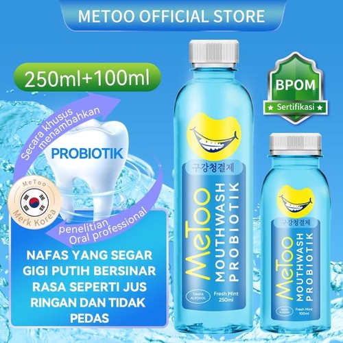 MeToo MouthWash Probiotik Cold Mint/Fresh Mint [OBAT KUMUR] BPOM 100ml/250ml