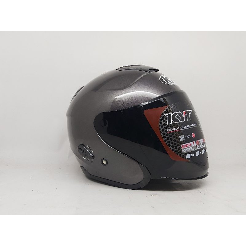 Helm KYT KYOTO ABU METALIK KACA DARK SMOKE ORIGINAL KYT