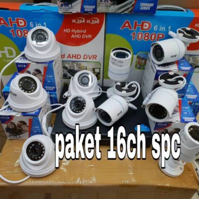 Paket kamera cctv 16ch spc 2mp full hd komplit tgl