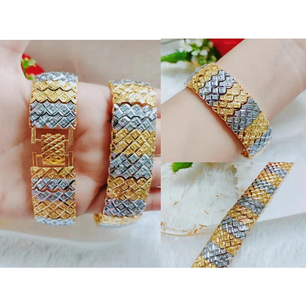 Gelang Xuping Rantai Kombinasi Lapis Emas 24k Perhiasan Fashion 1226.1229