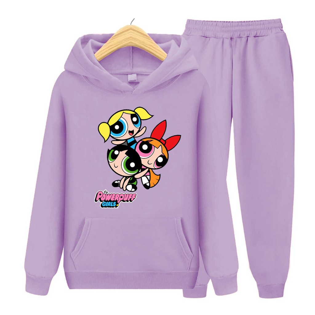 YMF - Setelan Sweater Anak Perempuan PowerPuff Girls | Setelan Anak-Remaja®