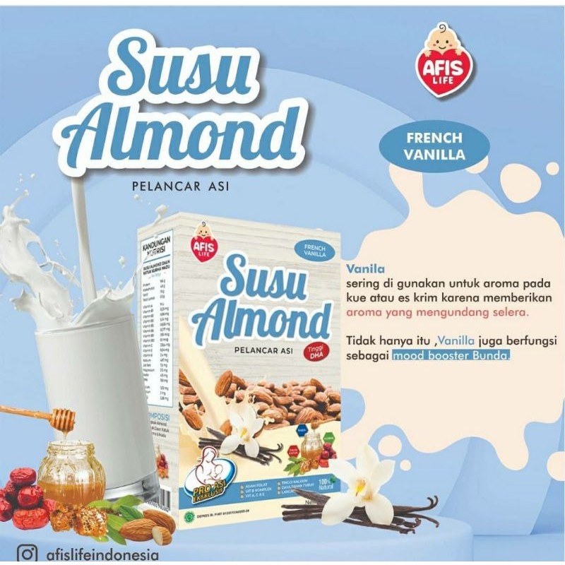 Afis life susu almond vanila 200 gr/pelancar Asi