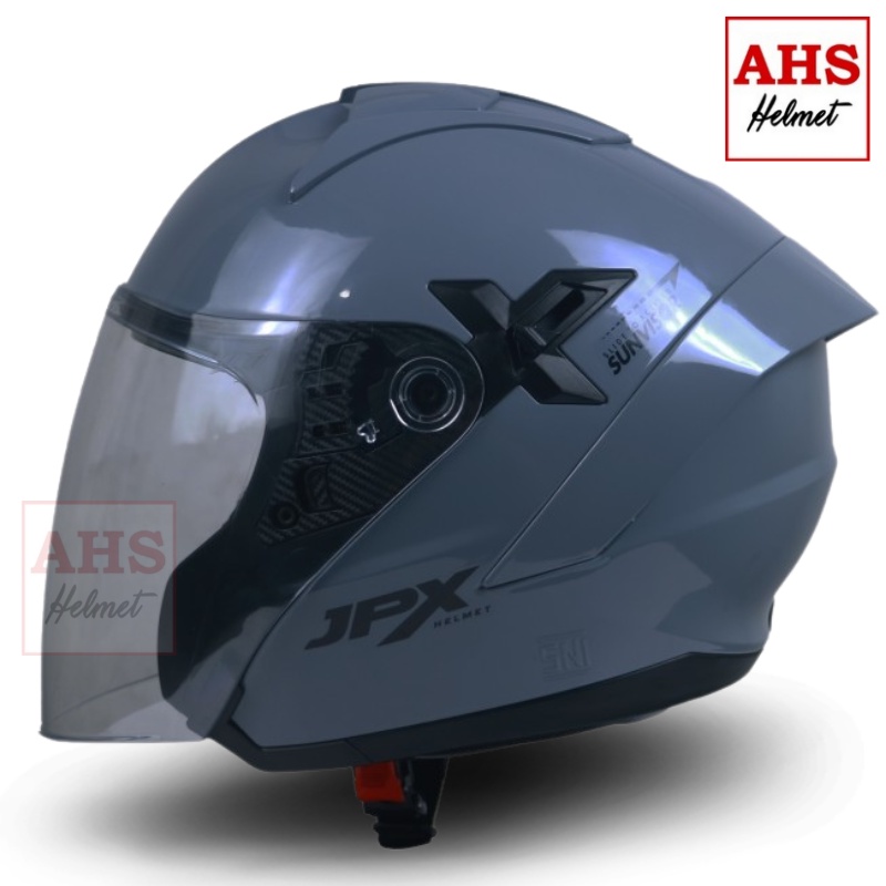 HELM NJS KAIROZ HALF FACE KAIROS POLOS STANDARD SNI-JPX NOVA DARK GREY