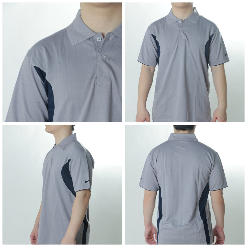 Baju NIKE Polo Golf Shirt Abu kombinasi Navy