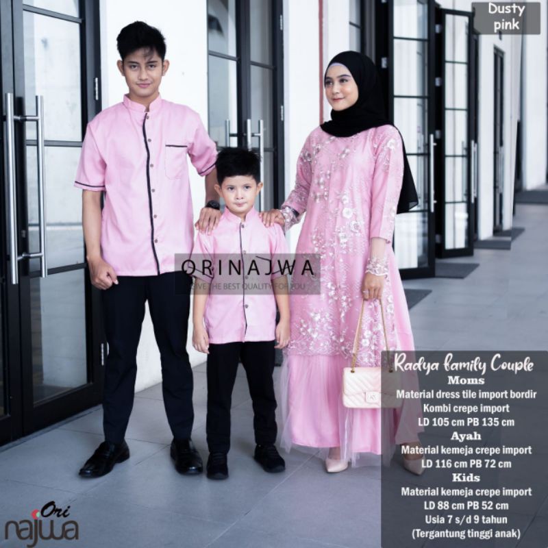 COUPLE FAMILY BRUKAT - RADYA FAMILY COUPLE ANAK COW - HIJAB KEBAYA MUSLIM SARIMBIT SERAGAM