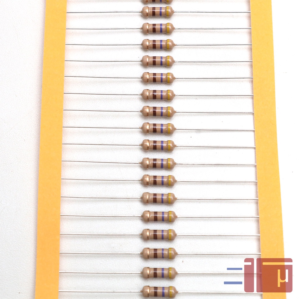 X10 Resistor 470R 470 Ohm 1/2W Karbon 5% Taiwan Kaki Tembaga