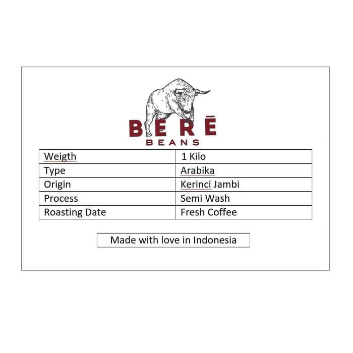 Kopi Arabika Kerinci Jambi 1 KILO 1KG Biji Bubuk Giling Coffee Bean KG