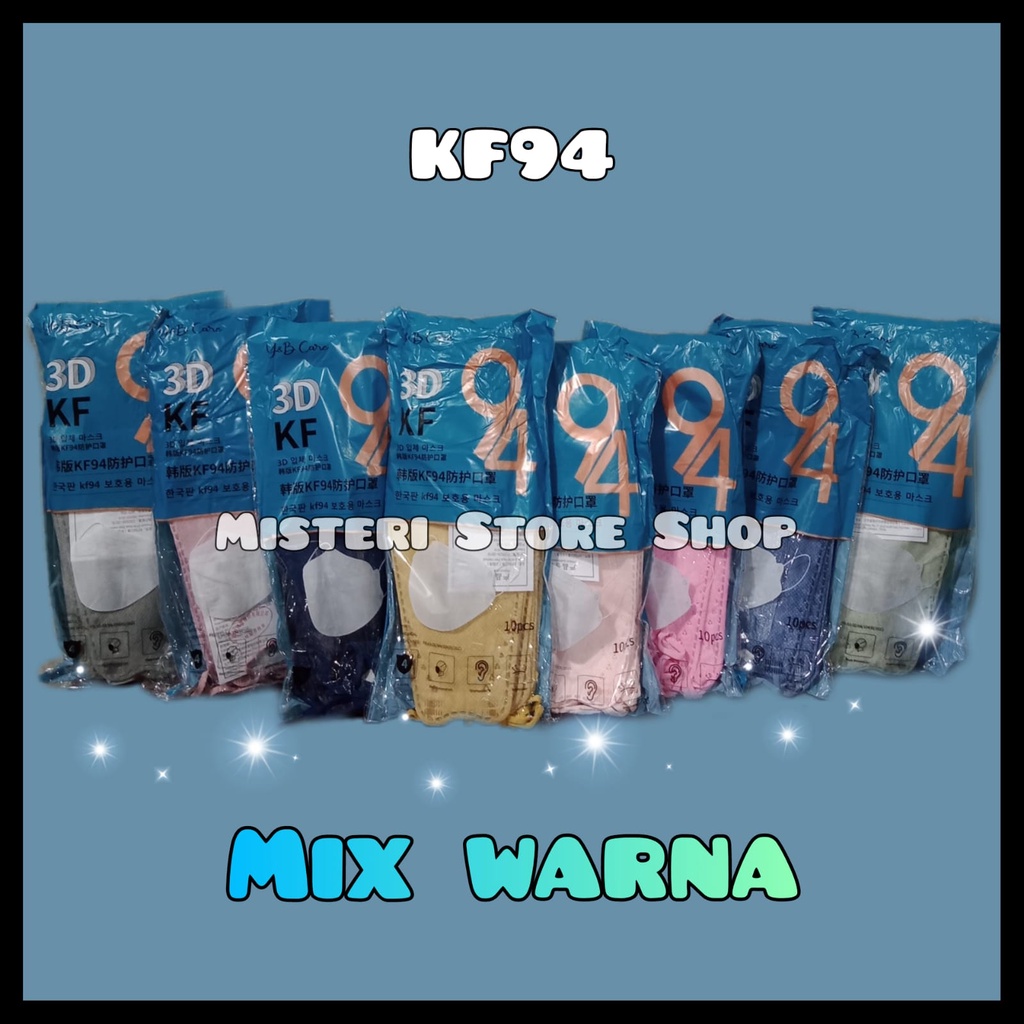 Masker KF94 3D Mix Warna isi 10pcs