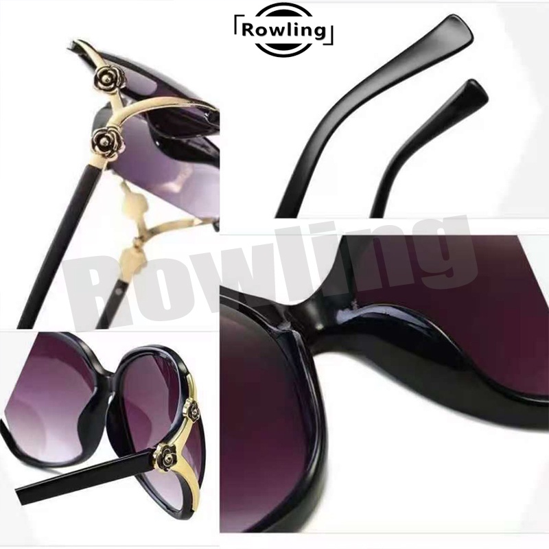 Rowling(ka-65)Sunglasses Kacamata Hitam Motif Flower Di Bingkai Women Sunglasses New Import Kacamata Fashion