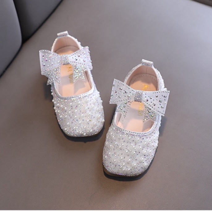 SH1-Sepatu Pesta Anak Perempuan Import Mutiara Sparkling