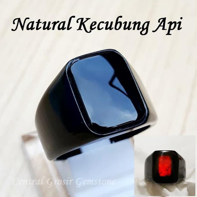 promo harga murah  Cincin Batu Keren Natural Kecubung Api Yaman Wulung Api Asli Aceh Terbaru