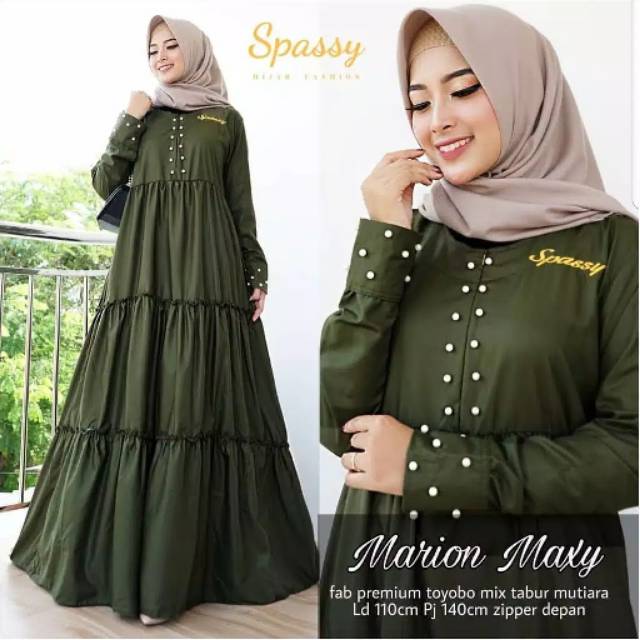 Marion maxy pakaian wanita baju gamis dress fashion muslim